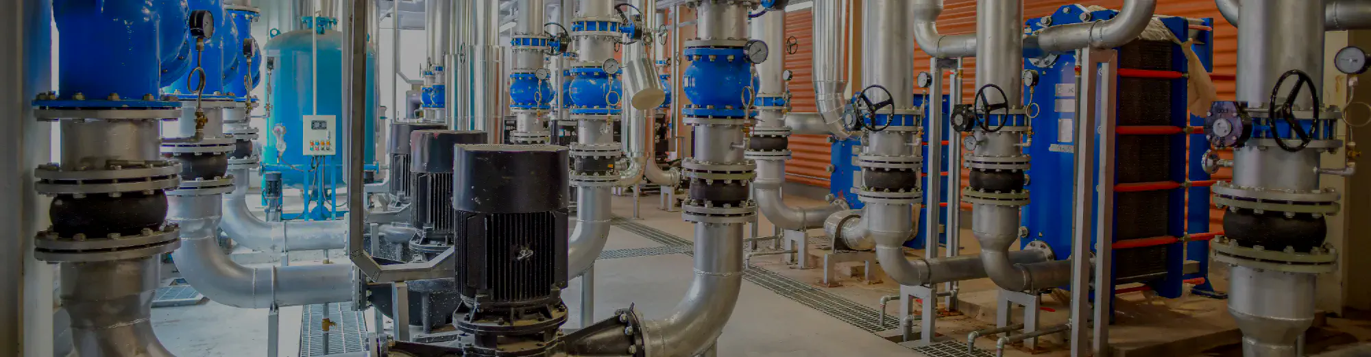 Heat exchanger and pumps in process facility